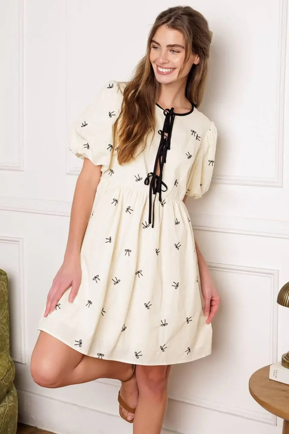 A DAY AT THE VINEYARD WOVEN MINI BADYDOLL DRESS - Flying Tomato - Flyclothing LLC