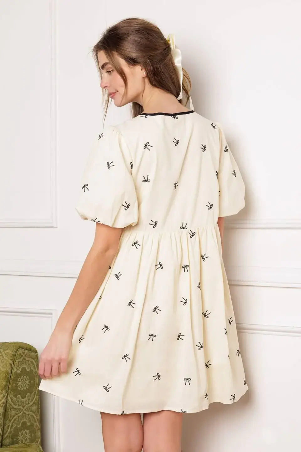 A DAY AT THE VINEYARD WOVEN MINI BADYDOLL DRESS - Flying Tomato - Flyclothing LLC