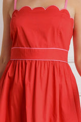 RUSTIC DREAM RED WOVEN MIDI DRESS - Flying Tomato - Flyclothing LLC