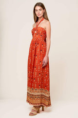 SIDEWALK CAFÉ TERRACOTTA WOVEN MAXI DRESS - Flying Tomato - Flyclothing LLC