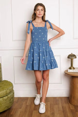 DUSK ENCHANTMENT WOVEN MINI DRESS - Flying Tomato - Flyclothing LLC
