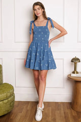 DUSK ENCHANTMENT WOVEN MINI DRESS - Flying Tomato - Flyclothing LLC