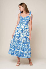 THE GARDEN'S SECRET WOVEN MIDI DRESS - Flying Tomato - Flyclothing LLC