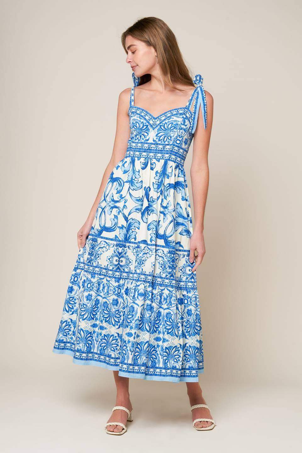 THE GARDEN'S SECRET WOVEN MIDI DRESS - Flying Tomato - Flyclothing LLC