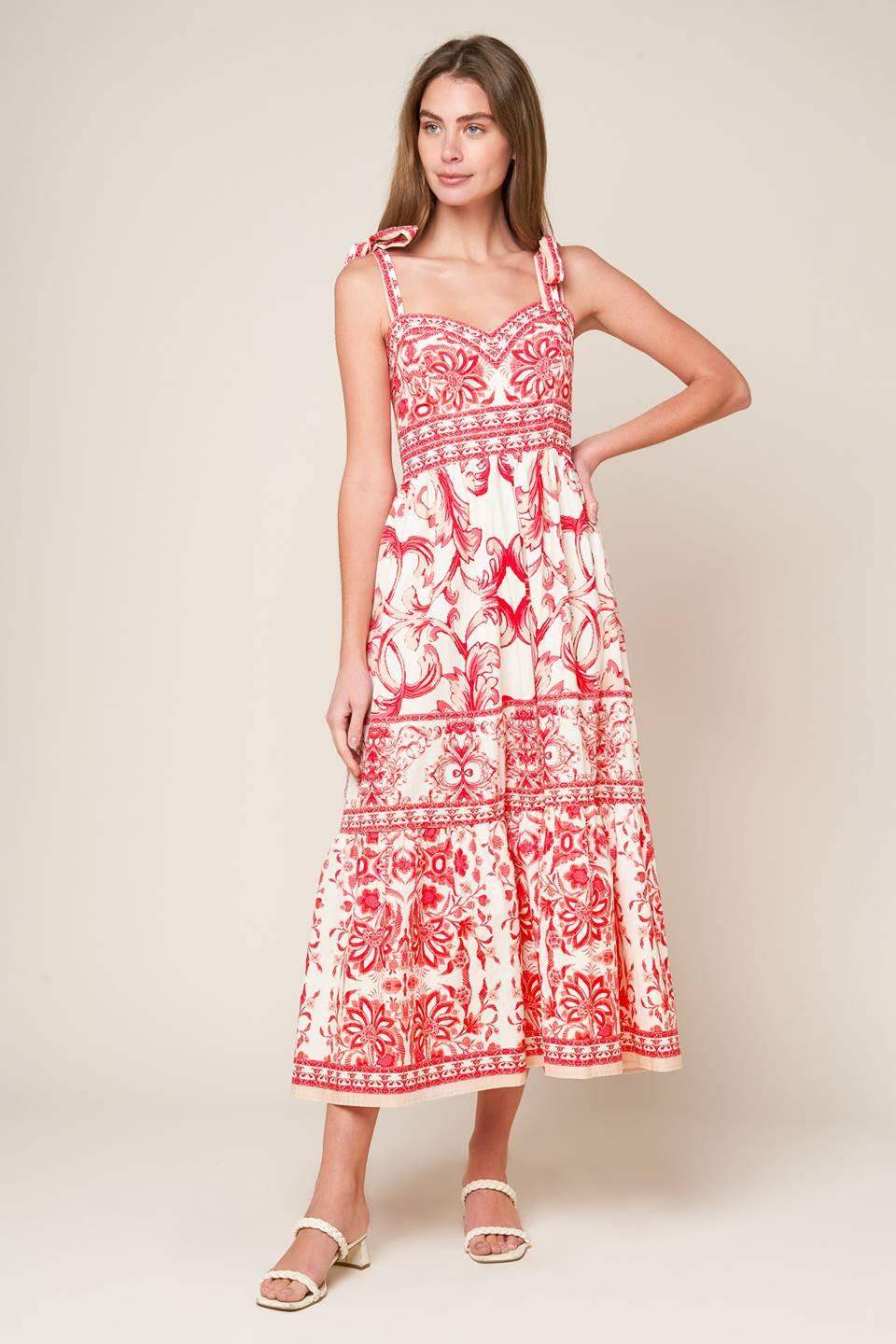 THE GARDEN'S SECRET WOVEN MIDI DRESS - Flying Tomato - Flyclothing LLC