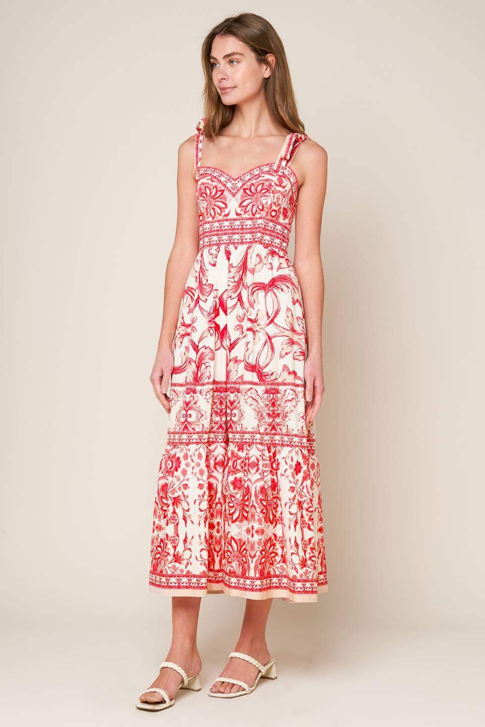 THE GARDEN'S SECRET WOVEN MIDI DRESS - Flying Tomato - Flyclothing LLC