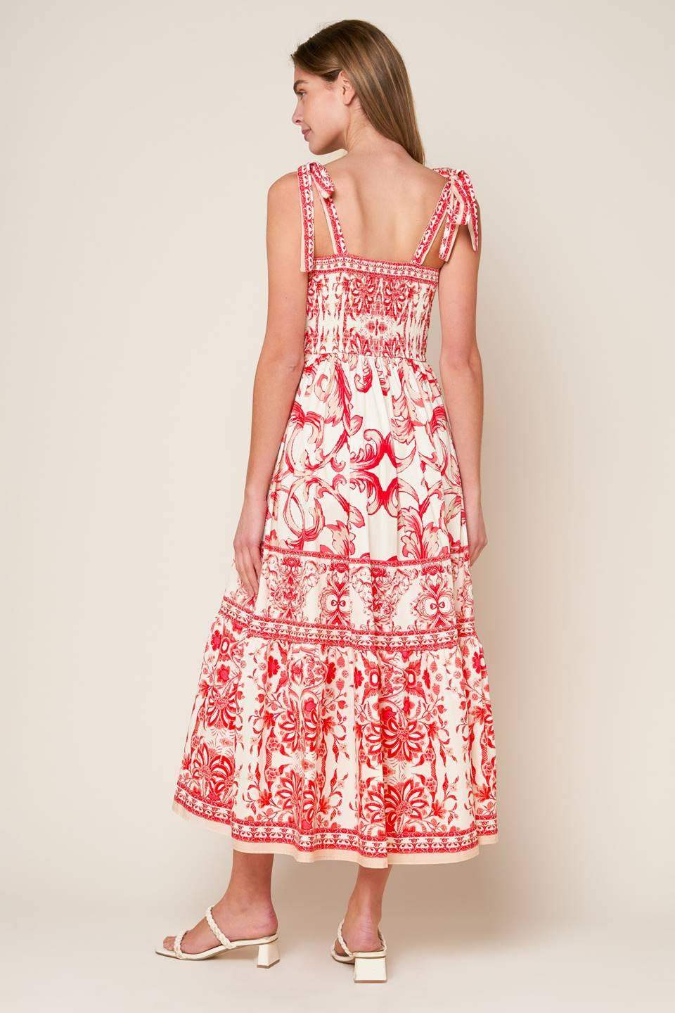 THE GARDEN'S SECRET WOVEN MIDI DRESS - Flying Tomato - Flyclothing LLC