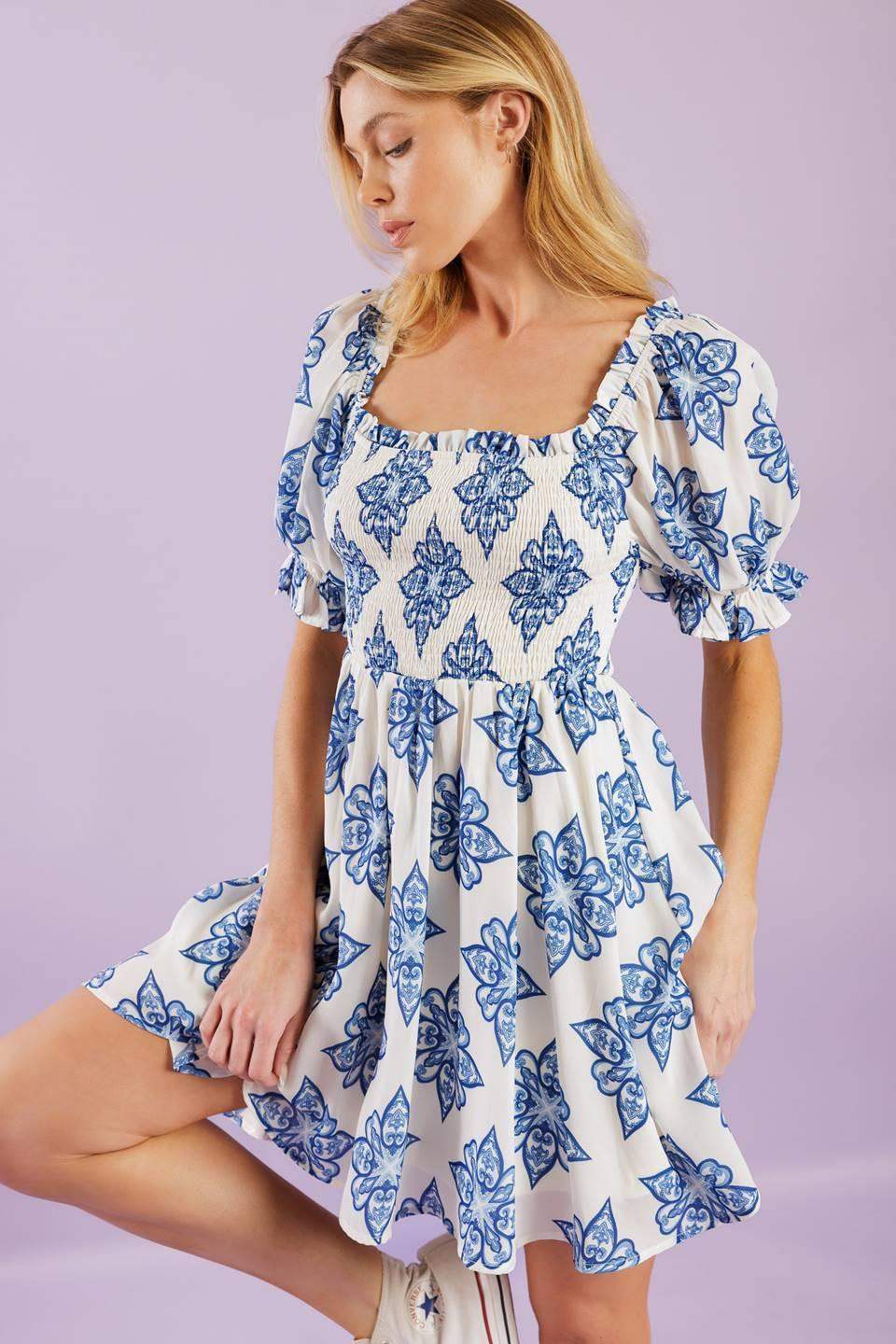 THROUGH THE GARDEN WOVEN MINI DRESS - Flying Tomato - Flyclothing LLC