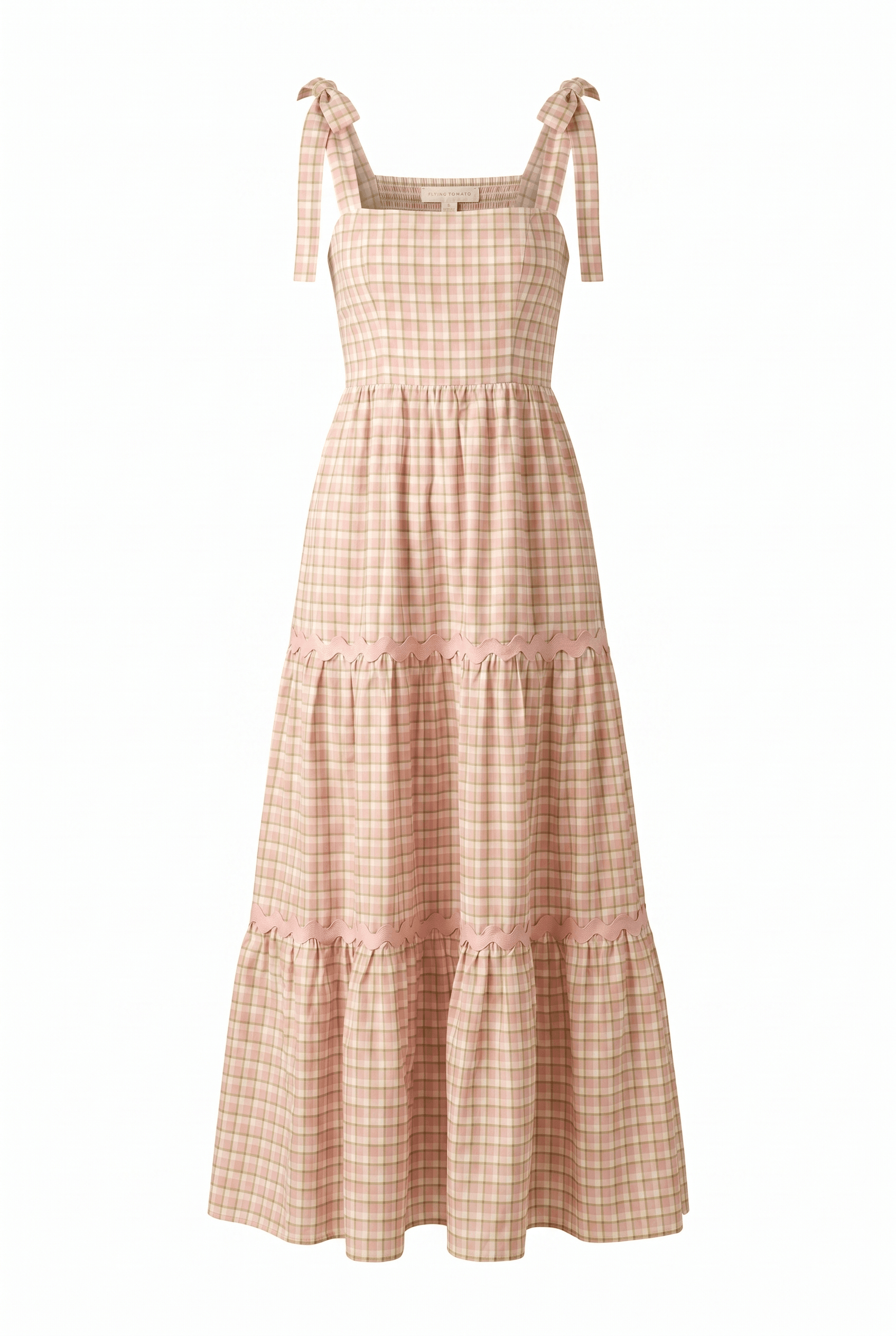 IMAGINE THAT GREEN PINK PLAID MIDI DRESS - Flying Tomato - Flyclothing LLC