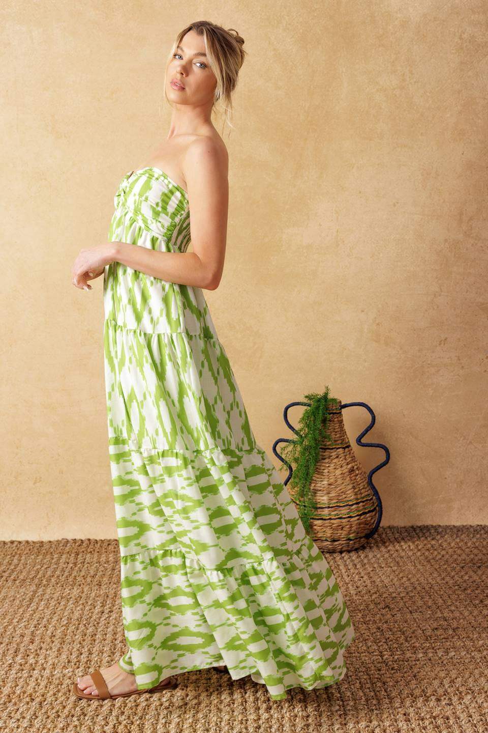 PETALS OF TIME WOVEN MAXI DRESS - Flying Tomato - Flyclothing LLC