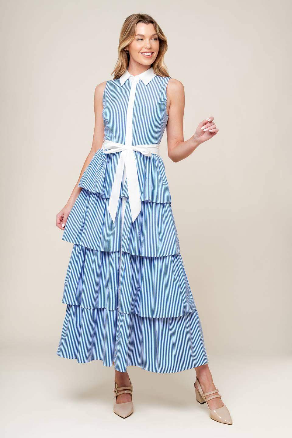 A TOUCH OF GRACE WOVEN MIDI DRESS - Flying Tomato - Flyclothing LLC