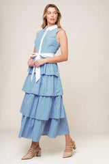 A TOUCH OF GRACE WOVEN MIDI DRESS - Flying Tomato - Flyclothing LLC
