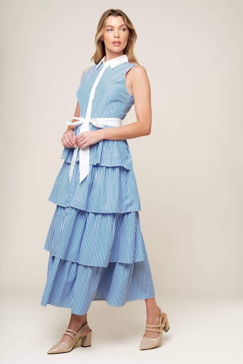A TOUCH OF GRACE WOVEN MIDI DRESS - Flying Tomato - Flyclothing LLC