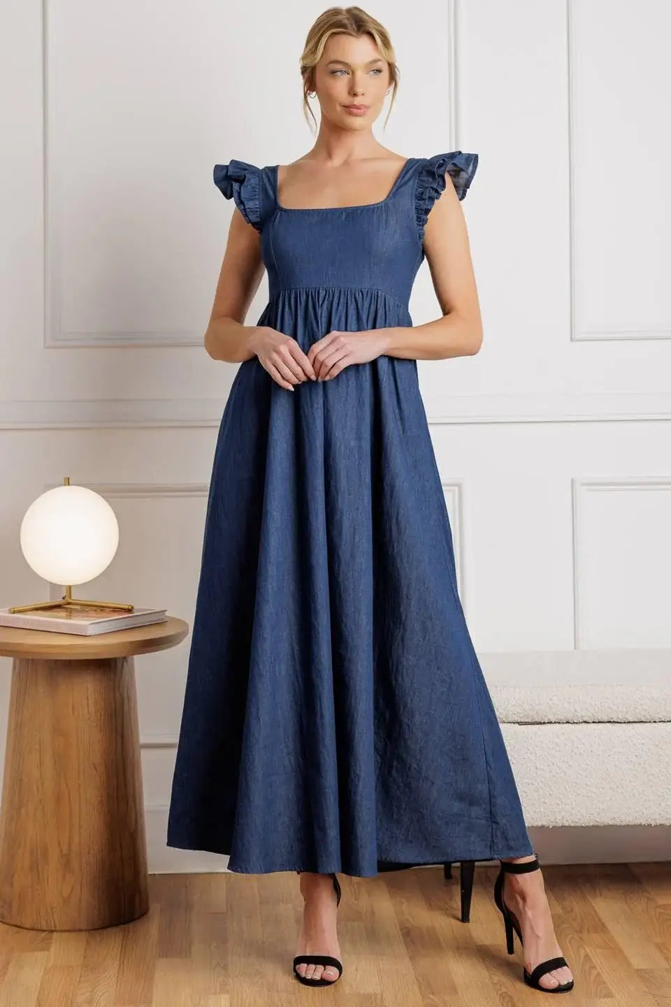 KILLING TIME CHAMBRAY MIDI DRESS - Flying Tomato - Flyclothing LLC