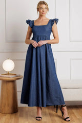 KILLING TIME CHAMBRAY MIDI DRESS - Flying Tomato - Flyclothing LLC