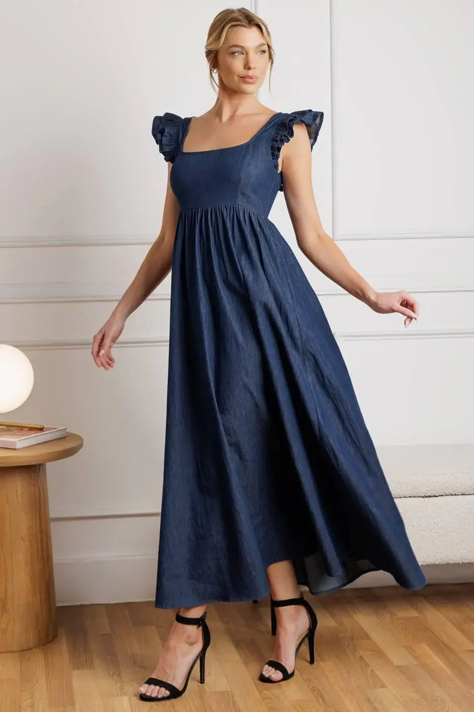 KILLING TIME CHAMBRAY MIDI DRESS - Flying Tomato - Flyclothing LLC