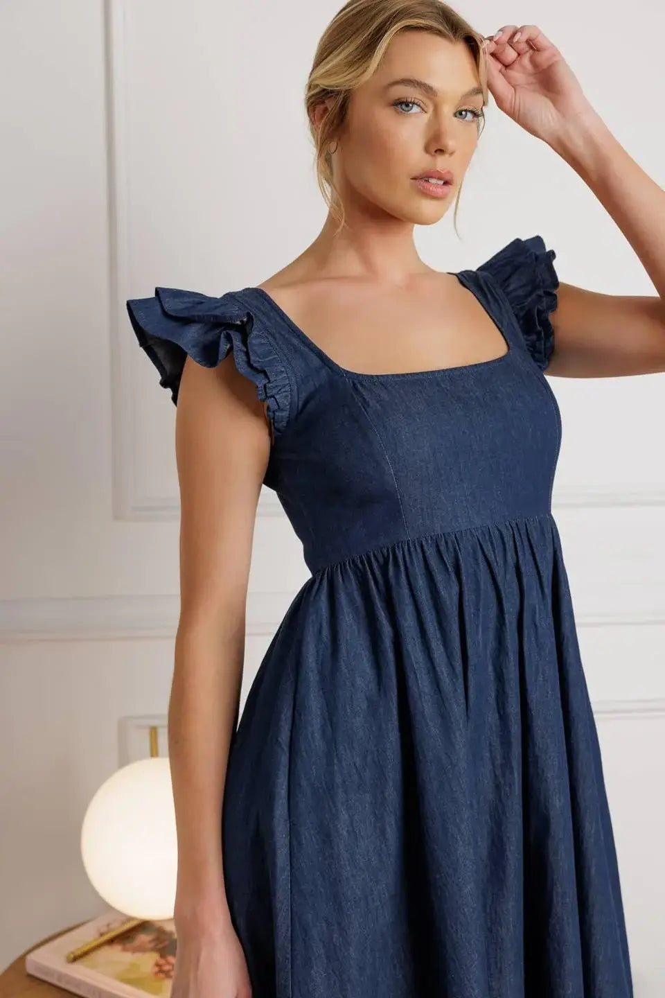 KILLING TIME CHAMBRAY MIDI DRESS - Flying Tomato - Flyclothing LLC