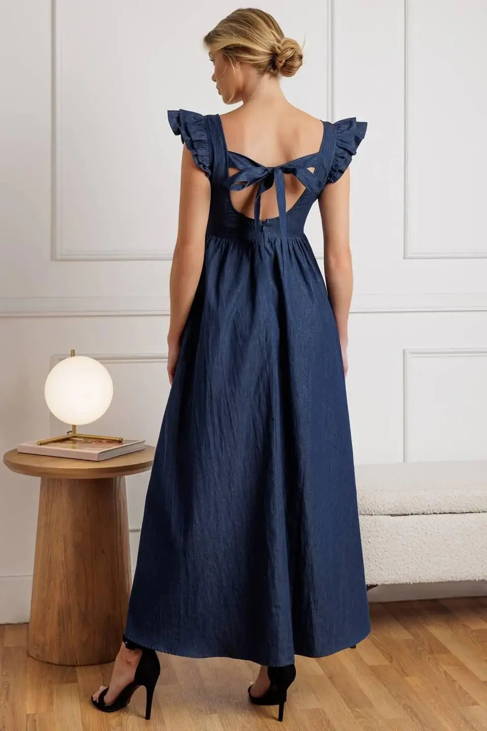 KILLING TIME CHAMBRAY MIDI DRESS - Flying Tomato - Flyclothing LLC