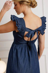 KILLING TIME CHAMBRAY MIDI DRESS - Flying Tomato - Flyclothing LLC