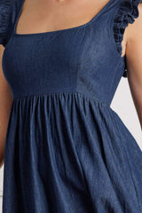KILLING TIME CHAMBRAY MIDI DRESS - Flying Tomato - Flyclothing LLC
