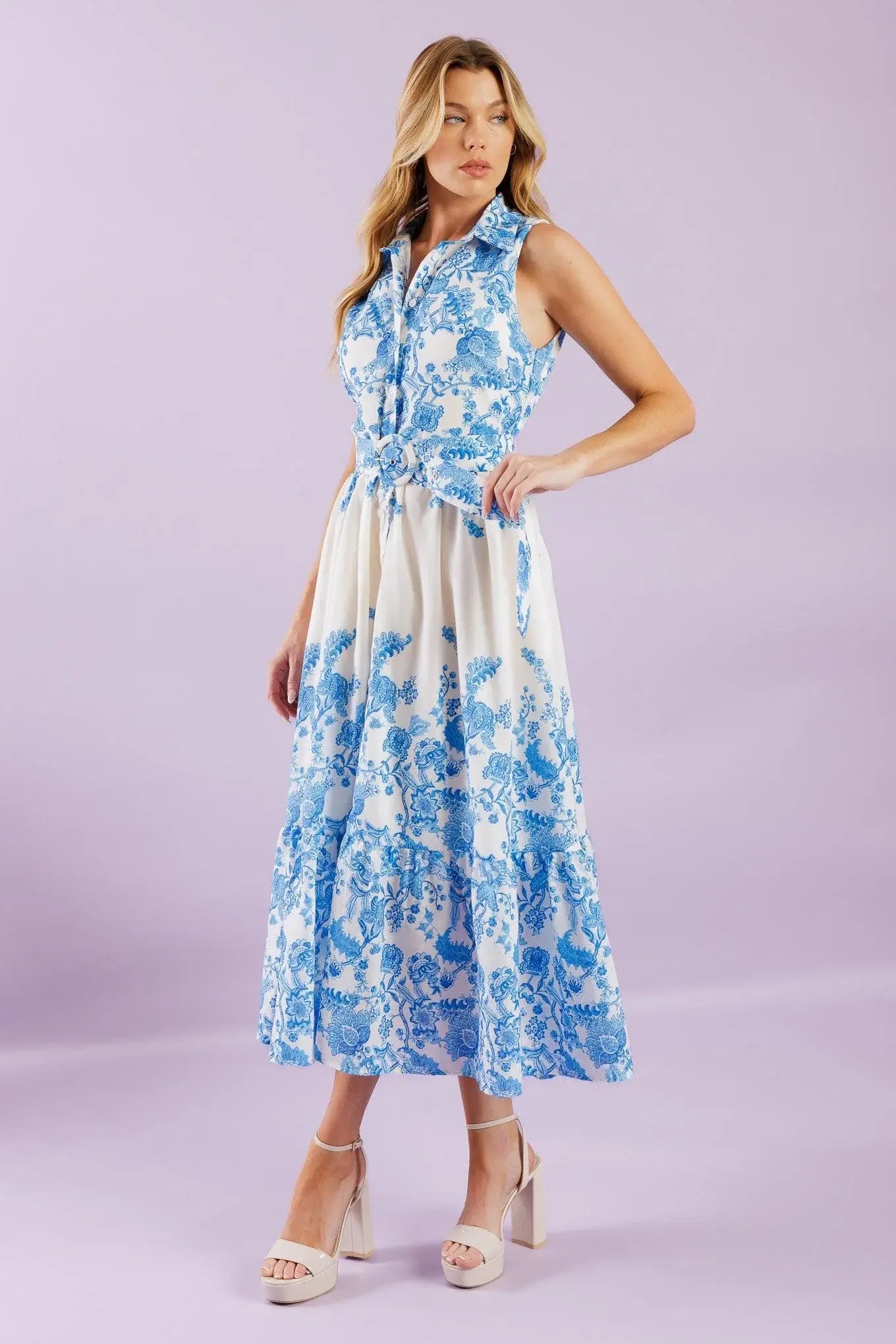 PALM SHORES WOVEN MIDI DRESS - Flying Tomato - Flyclothing LLC