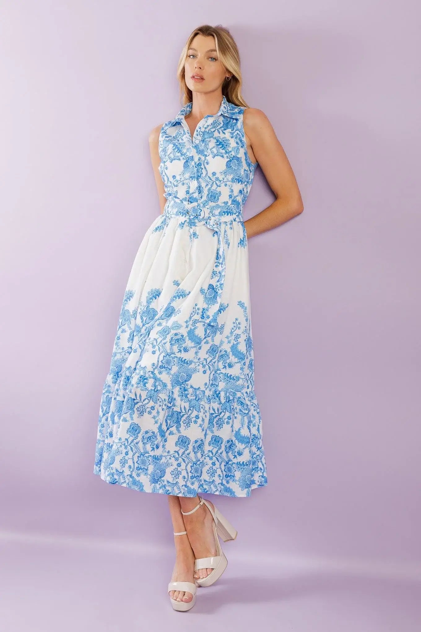 PALM SHORES WOVEN MIDI DRESS - Flying Tomato - Flyclothing LLC