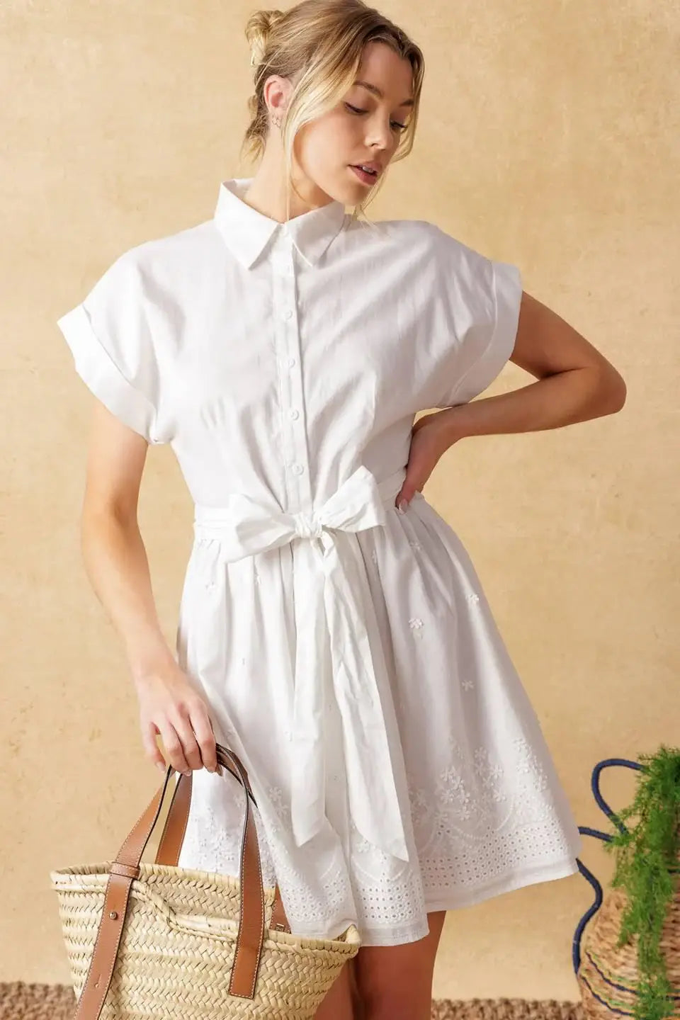 FEEL THE VIBE WOVEN MINI DRESS - Flying Tomato - Flyclothing LLC