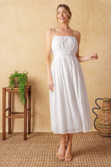 BACK AND FORTH EYELET MIDI DRESS - Flying Tomato - Flyclothing LLC