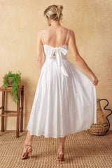 BACK AND FORTH EYELET MIDI DRESS - Flying Tomato - Flyclothing LLC