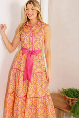 RAINFOREST RADIANCE WOVEN MIDI DRESS - Flying Tomato - Flyclothing LLC