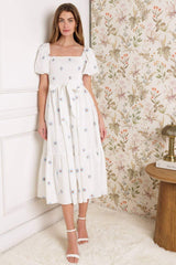 LUXE LAGOON EMBROIDERED MIDI DRESS - Flying Tomato - Flyclothing LLC