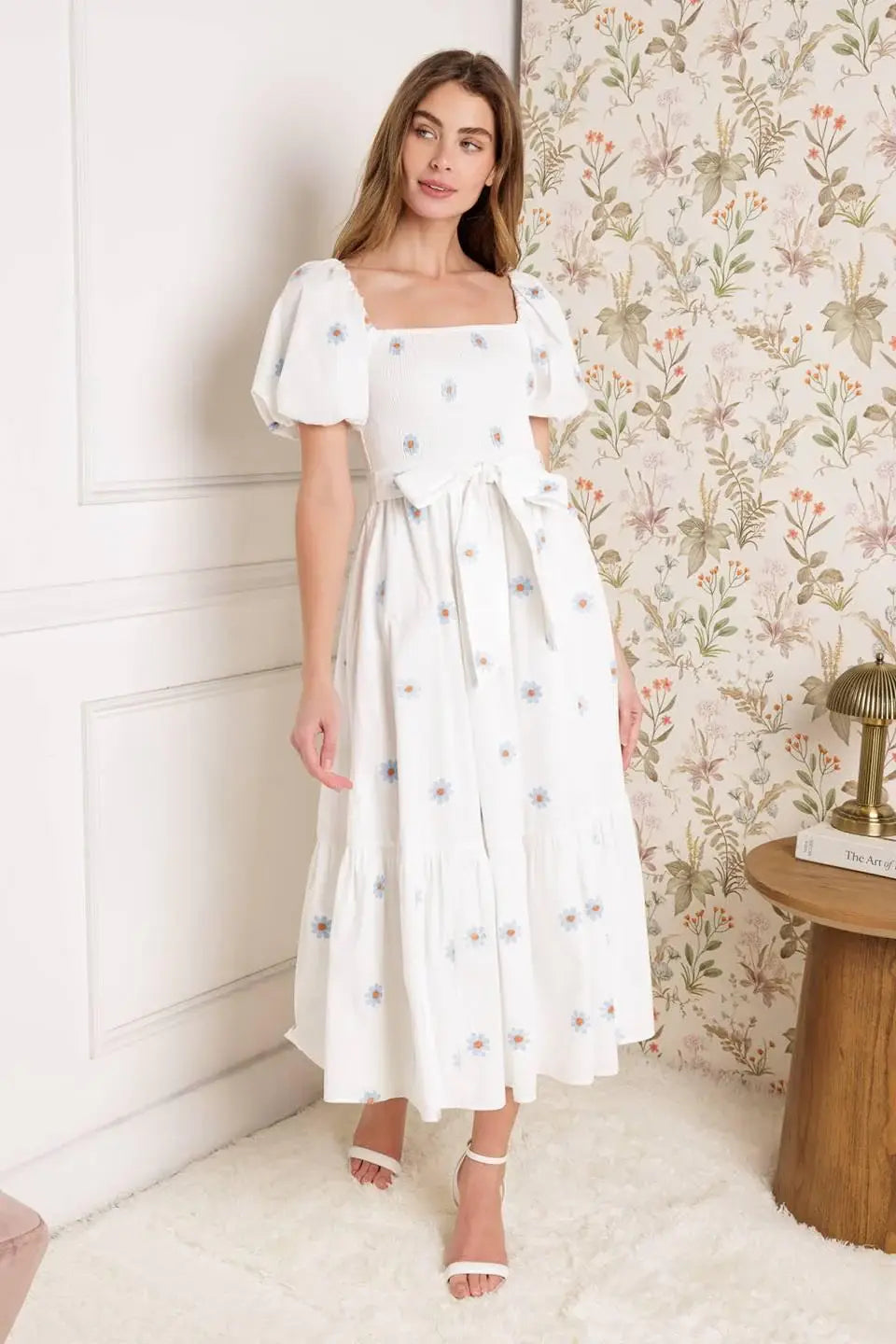 LUXE LAGOON EMBROIDERED MIDI DRESS - Flying Tomato - Flyclothing LLC