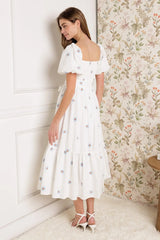 LUXE LAGOON EMBROIDERED MIDI DRESS - Flying Tomato - Flyclothing LLC