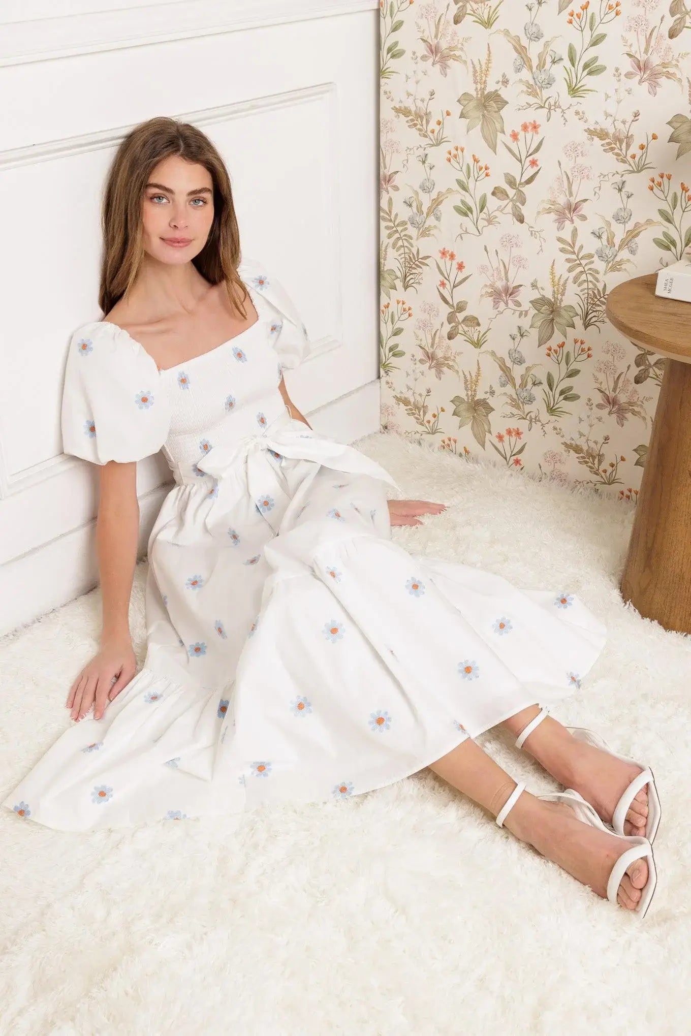 LUXE LAGOON EMBROIDERED MIDI DRESS - Flying Tomato - Flyclothing LLC
