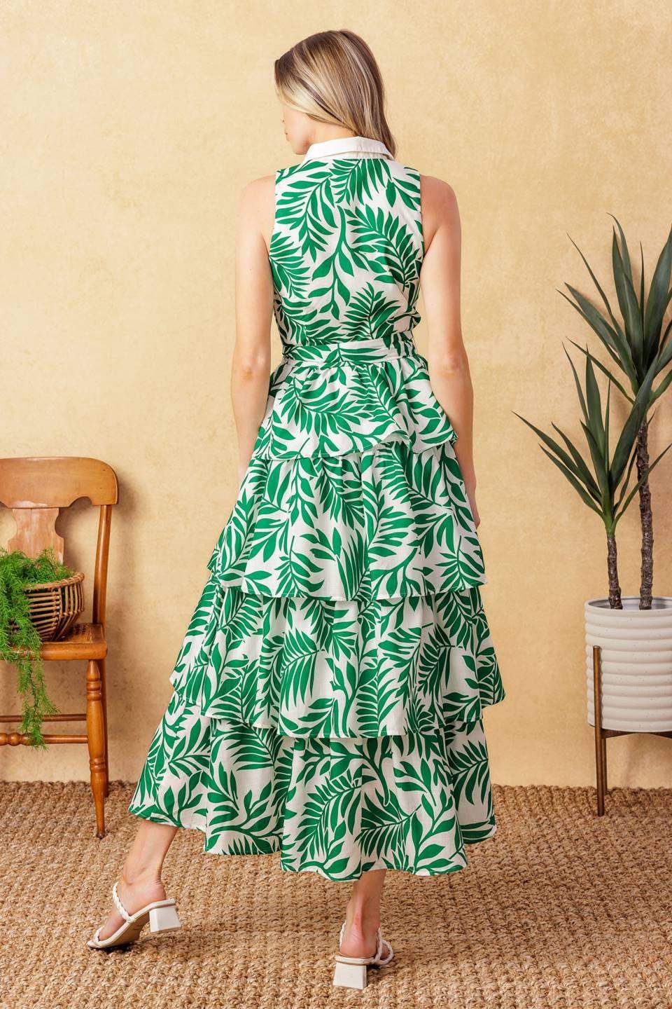 PARK AVENUE WOVEN WOVEN MIDI DRESS - Flying Tomato - Flyclothing LLC