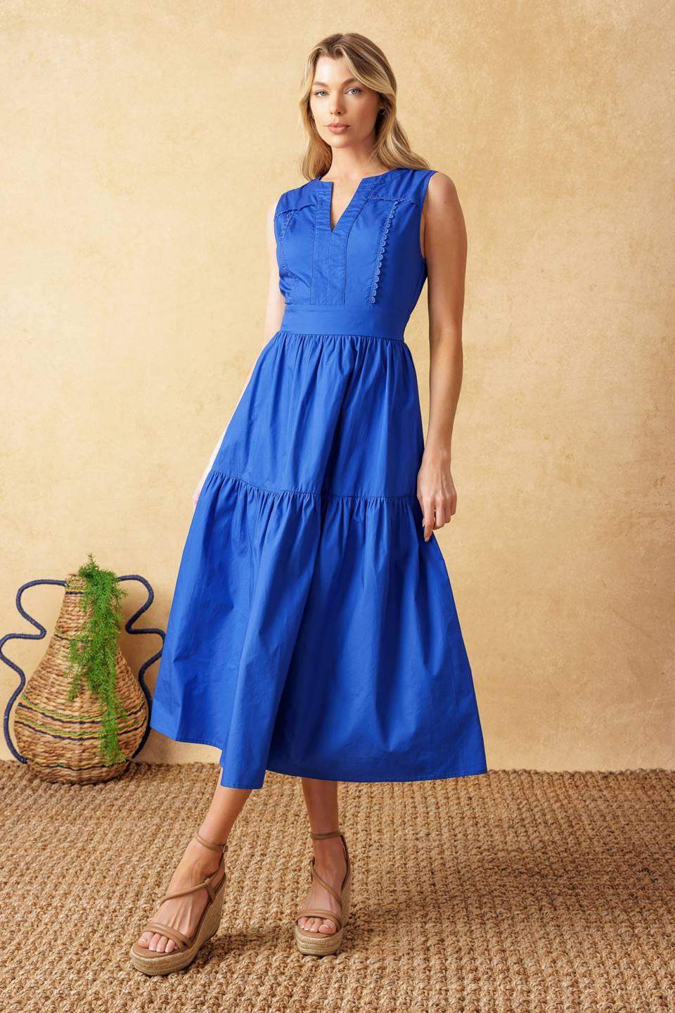 MYSTIC MIRAGE WOVEN MIDI DRESS - Flying Tomato - Flyclothing LLC