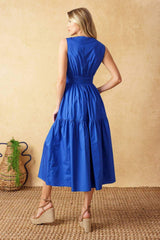 MYSTIC MIRAGE WOVEN MIDI DRESS - Flying Tomato - Flyclothing LLC