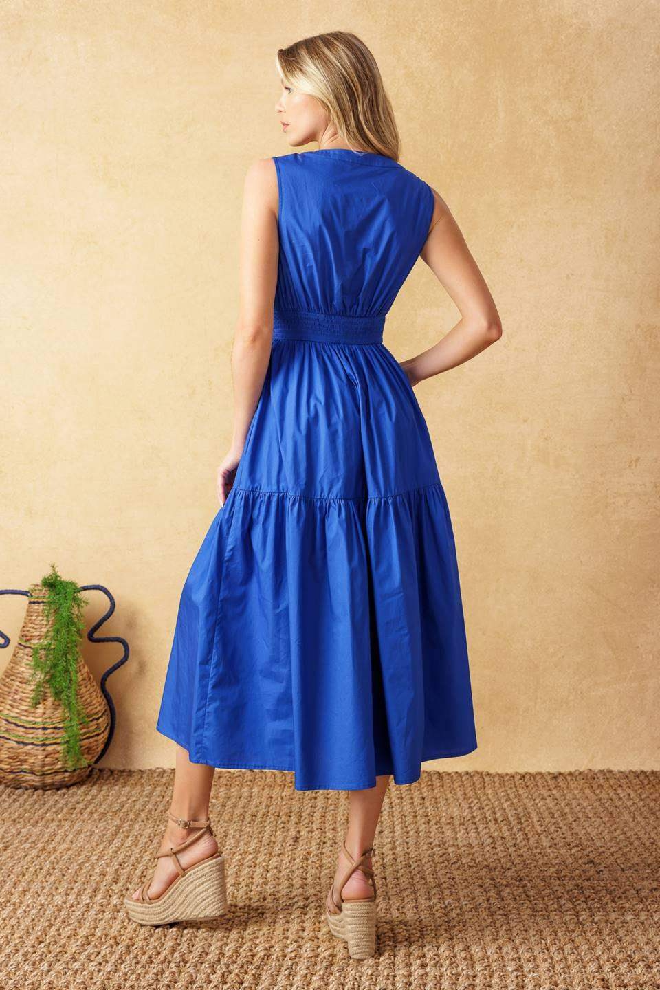 MYSTIC MIRAGE WOVEN MIDI DRESS - Flying Tomato - Flyclothing LLC