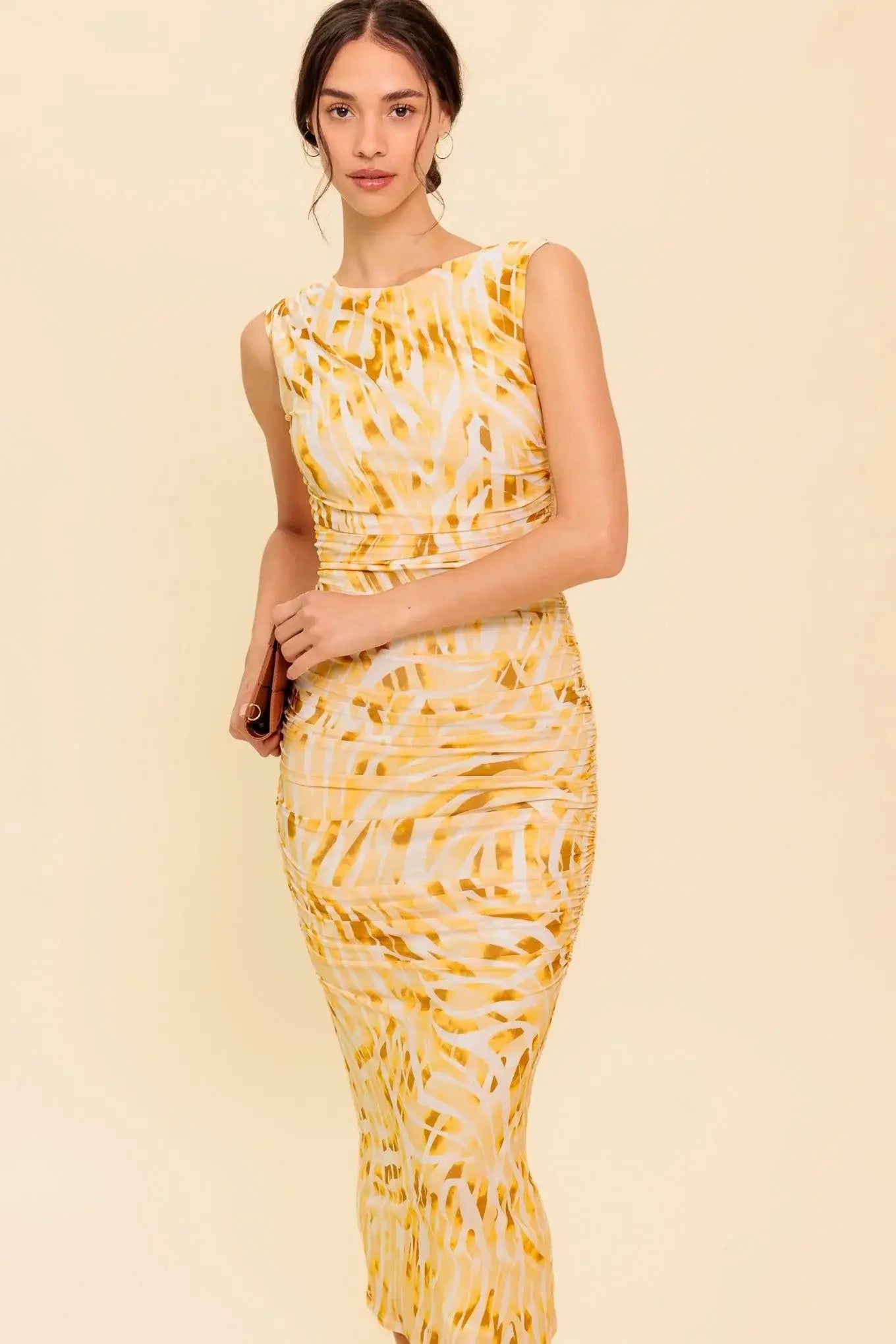 SWEET AS EVER POWER MESH BODYCON MIDI DRESS - Flying Tomato - Flyclothing LLC