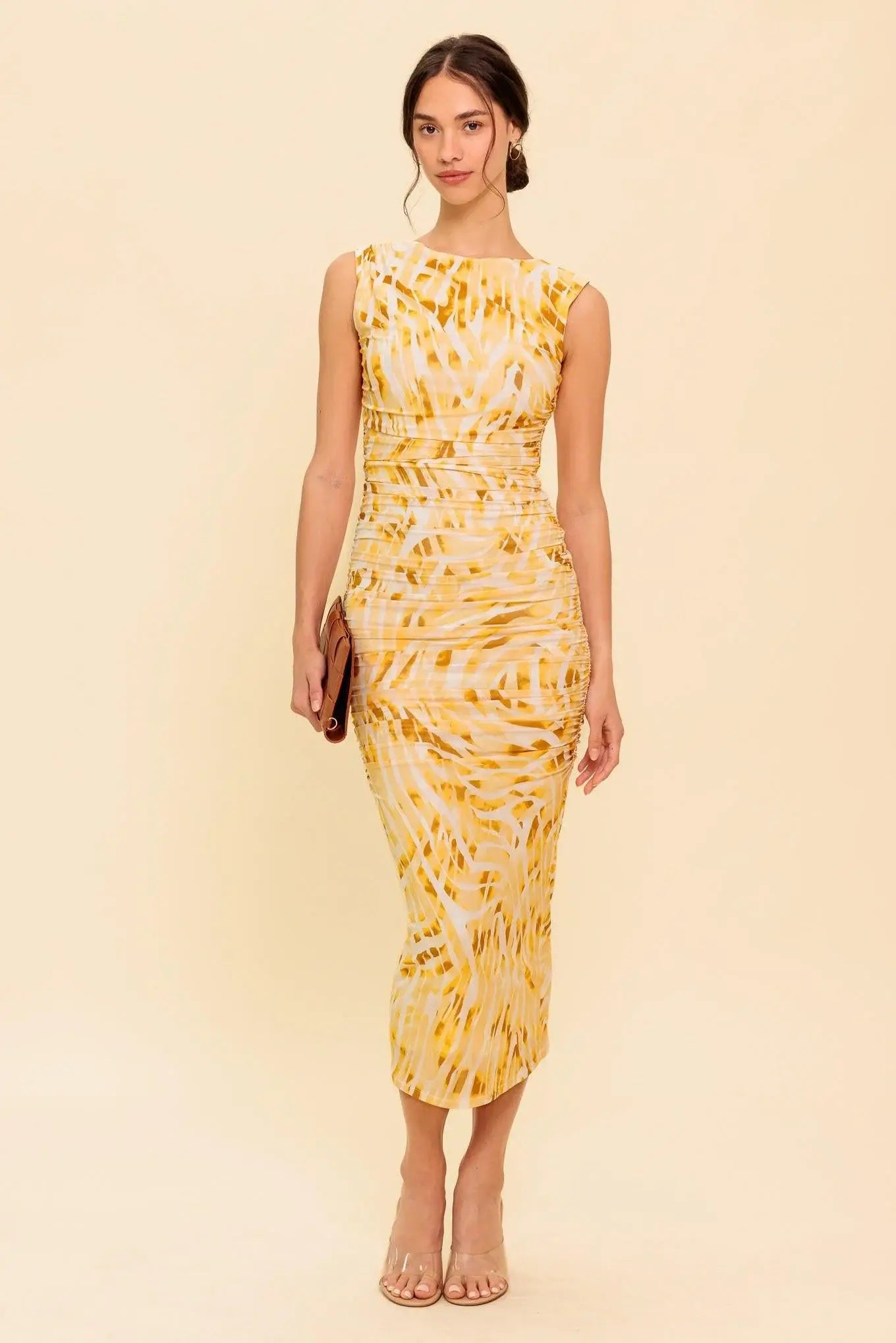 SWEET AS EVER POWER MESH BODYCON MIDI DRESS - Flying Tomato - Flyclothing LLC