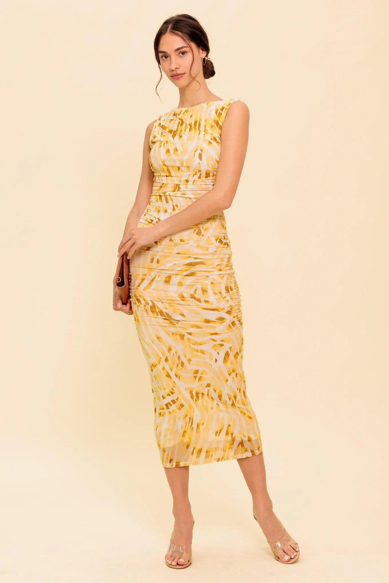 SWEET AS EVER POWER MESH BODYCON MIDI DRESS - Flying Tomato - Flyclothing LLC