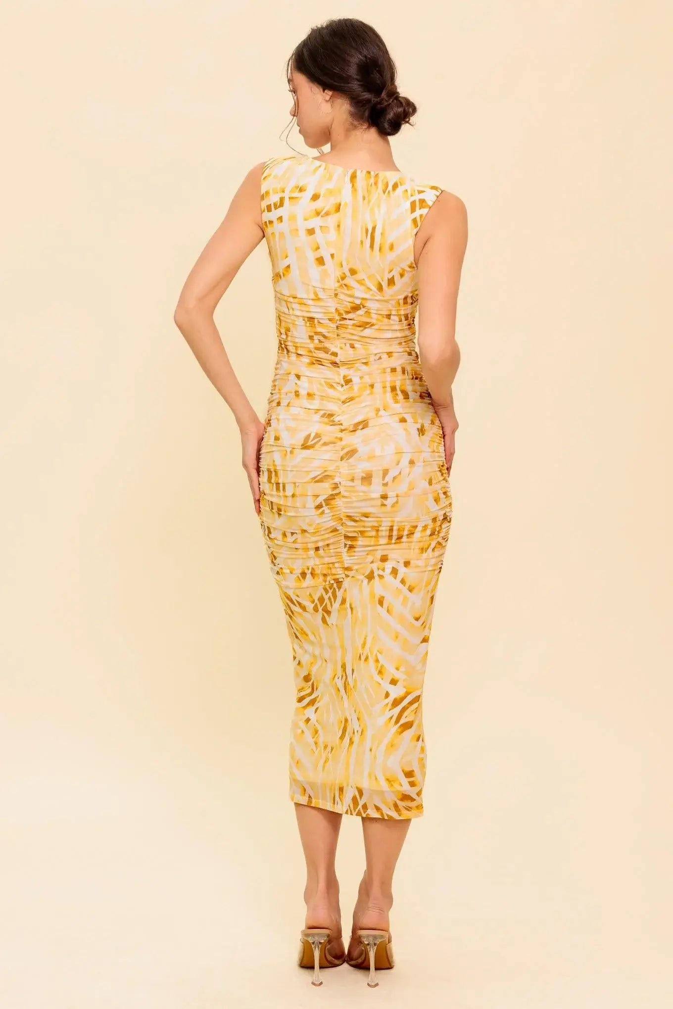 SWEET AS EVER POWER MESH BODYCON MIDI DRESS - Flying Tomato - Flyclothing LLC