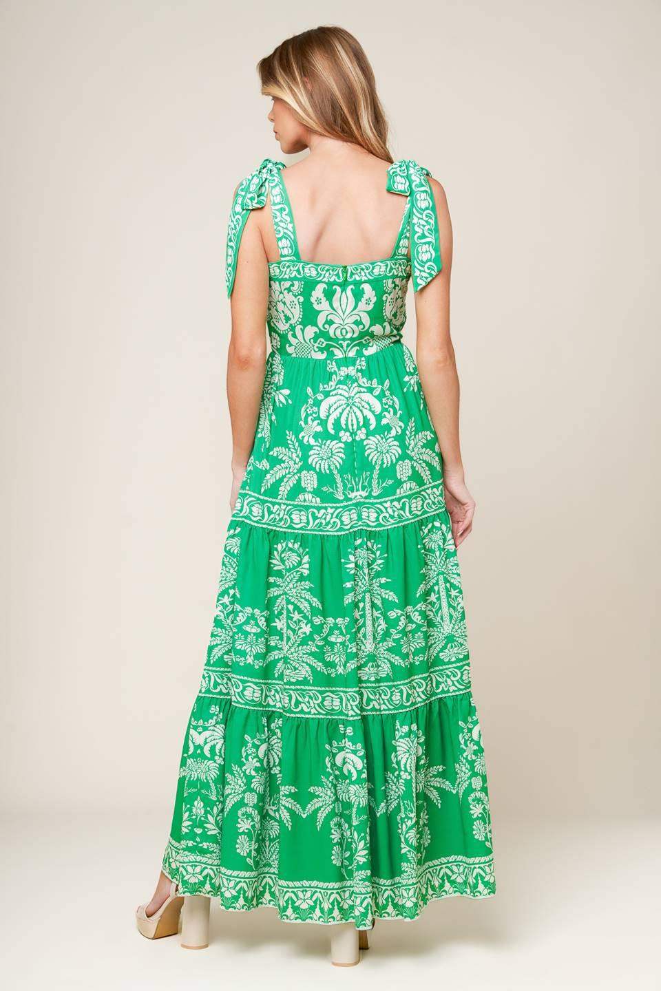SWEET LIKE GREEN WOVEN MAXI DRESS - Flying Tomato - Flyclothing LLC