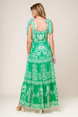 SWEET LIKE GREEN WOVEN MAXI DRESS - Flying Tomato - Flyclothing LLC