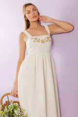 TOTAL CRUSH CREAM WOVEN MIDI DRESS - Flying Tomato - Flyclothing LLC