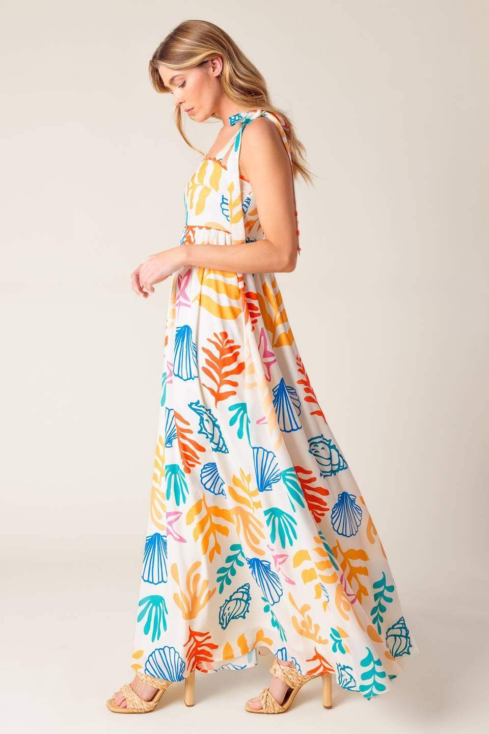 FROLIC THROUGH FIELDS WOVEN MAXI DRESS - Flying Tomato - Flyclothing LLC