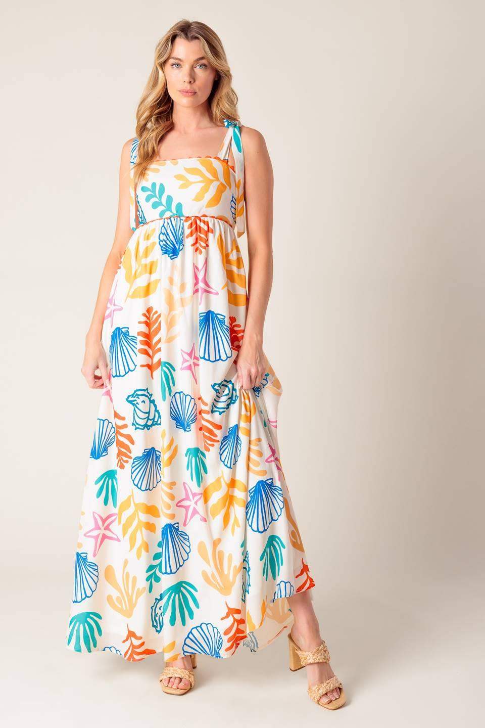 FROLIC THROUGH FIELDS WOVEN MAXI DRESS - Flying Tomato - Flyclothing LLC