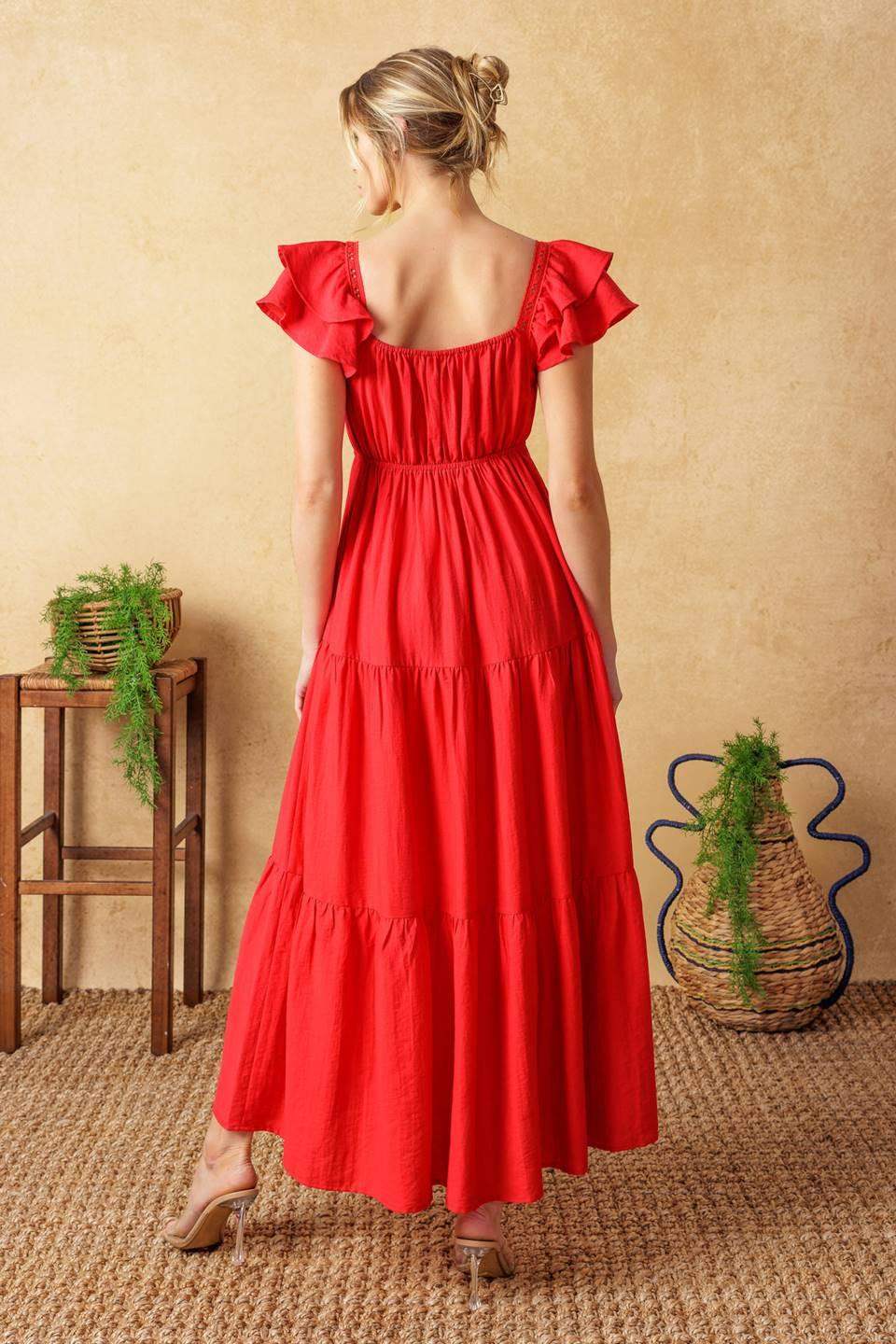 GET WITH IT WOVEN MIDI DRESS - Flying Tomato - Flyclothing LLC