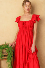 GET WITH IT WOVEN MIDI DRESS - Flying Tomato - Flyclothing LLC