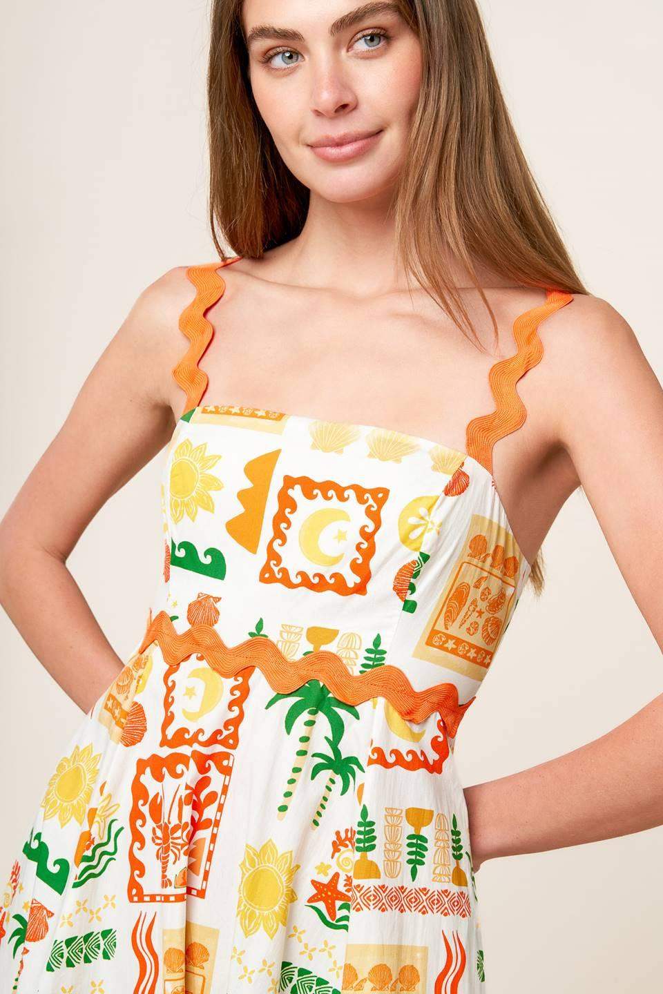 ROAMING AROUND WOVEN MIDI DRESS - Flying Tomato - Flyclothing LLC